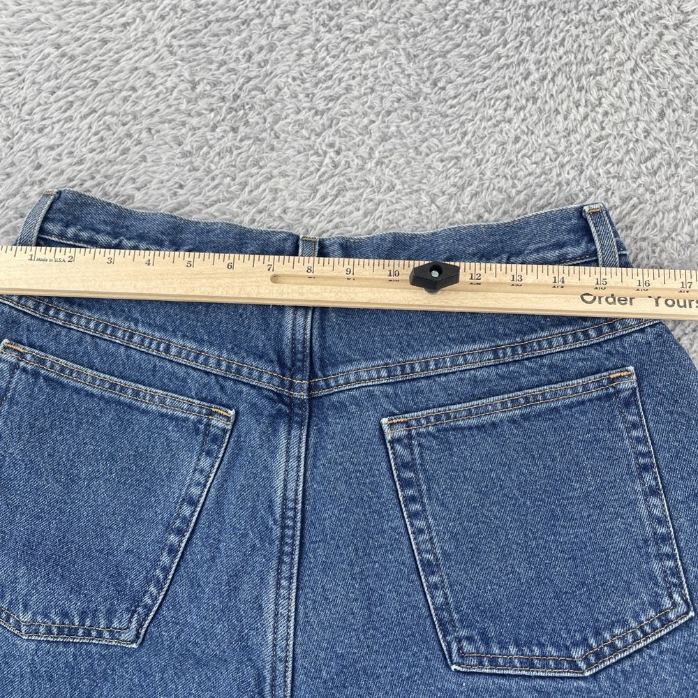 LL Bean Womens Fleece Lined Jeans 14 Reg Blue Denim Relaxed Fit - Picture 15 of 16